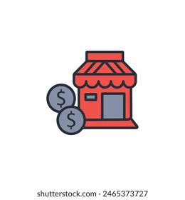 retail price icon. vector.Editable stroke.linear style sign for use web design,logo.Symbol illustration.