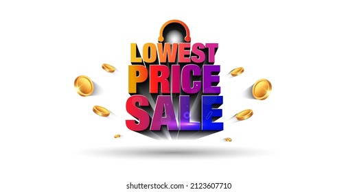 Retail Sale Offer Discount Deal Creaive Concept Text Logo Design With Colorful Festive Trendy 3D Shopping Bag And Coins For Promotional Advertising Website Banner And Poster