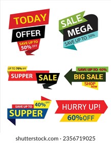 Retail sale tags. Cheap price flyer, best offer price and big sale pricing tag badge design. Limited sales offer label or store discount banner card isolated vector icons collection