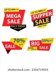 Retail sale tags. Cheap price flyer, best offer price and big sale pricing tag badge design. Limited sales offer label or store discount banner card isolated vector icons collection