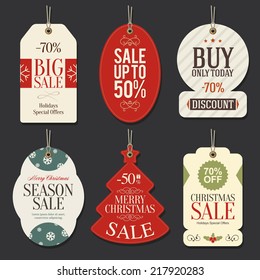 Retail Sale Tags and Clearance Tags. Festive christmas design