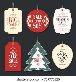 Retail Sale Tags and Clearance Tags. Festive christmas design