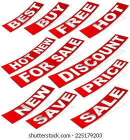Retail Sales Labels - Set Of Illustrations, Vector