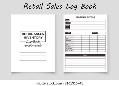 Retail sales logbook planner template design for KDP Interior. Low content KDP interior