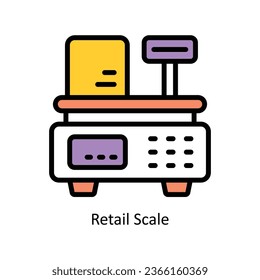 Retail Scale vector Fill outline Icon Design illustration. Web store Symbol on White background EPS 10 File 