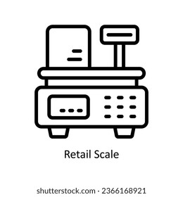 Retail Scale vector  outline Icon Design illustration. Web store Symbol on White background EPS 10 File 