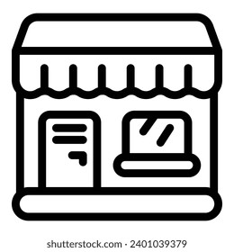 Retail selling point icon outline vector. Commercial business outlet. Trade emporium bazaar