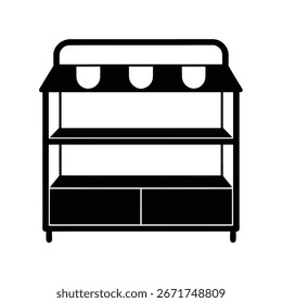 Retail Shelf Silhouette Vector Art Illustration