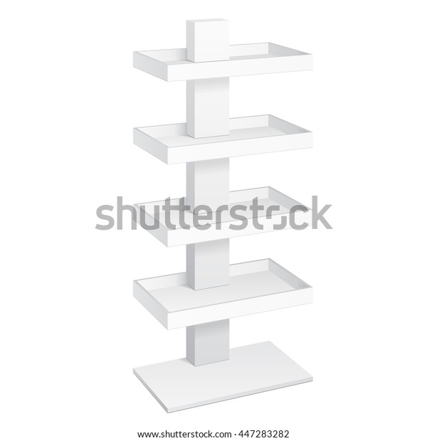 Retail Shelves Floor Display Rack Supermarket Stock Vector