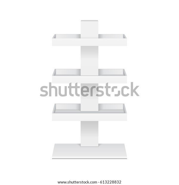 Retail Shelves Floor Display Rack Supermarket Stock Vector