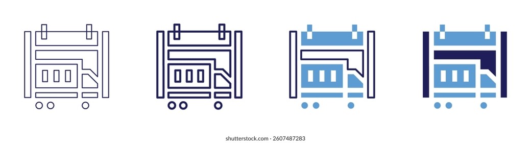 Retail shipping icon in 4 different styles. Thin Line, Line, Bold Line, Duotone. Duotone style. Editable stroke.