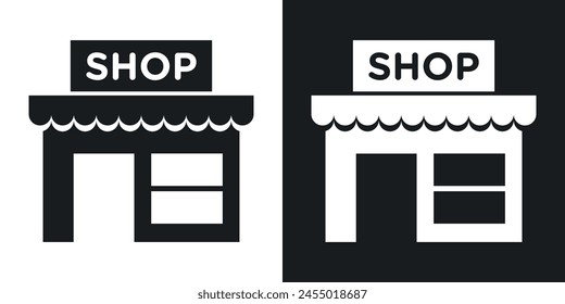 Retail and Shop Icons. Local Business, Marketplace, and Grocery Store Vectors.