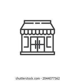 Icono de línea de tienda minorista. signo de estilo lineal para concepto móvil y diseño web. Tienda, icono vector de contorno de mercado. Símbolo, ilustración del logotipo. Gráficos vectoriales