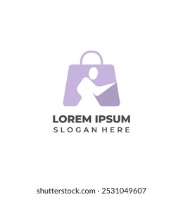 Retail Shop Logo Featuring Human Icon in Bag