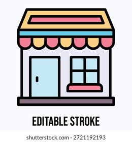Icono de estilo de color lineal de Vector aislado en la tienda