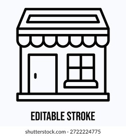 Tienda al por menor Storefront Icono de estilo lineal de Vector aislado