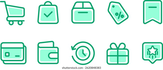 Retail and Shopping Icon Set for Websites and Apps