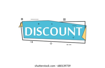 Retail speech bubble with Discount phrase. Most commonly used replica label, market promotion, marketing sticker isolated vector illustration.
