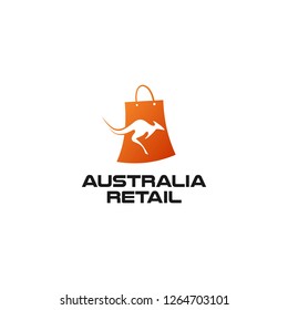 Retail Store Bag Australia Kangaroo Logo Concept Template