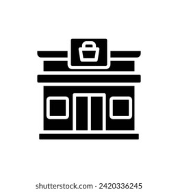 Retail Store Filled Icon Vector Illustration