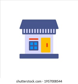 Retail store icon in flat style. Vector icon illustration