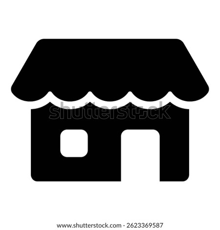 Retail store icon, representing commercial spaces and shopping venues. Symbolizes business, products, and consumer goods, ideal for retail, commerce, and business-related content
