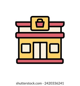 Ilustración de vectores de iconos de tienda minorista