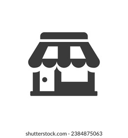 Retail Store Icon Vector Isolated Black and White Design Graphic