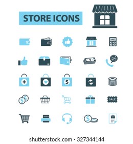 retail, store icons