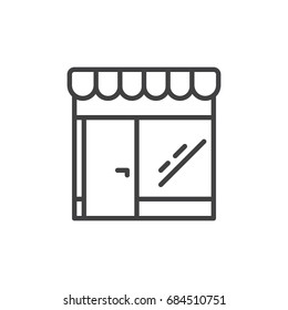 Retail store line icon, outline vector sign, linear style pictogram isolated on white. Market symbol, logo illustration. Editable stroke. Pixel perfect vector graphics