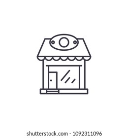 Retail store linear icon concept. Retail store line vector sign, symbol, illustration.