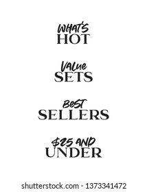 Retail Store Vector Text Typography Set Illustration Background