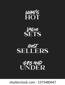 Retail Store Vector Text Typography Set Illustration Background