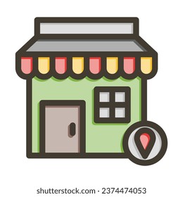 Retail Store Vector Thick Line Filled Colors Icon For Personal And Commercial Use.
