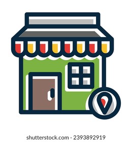 Retail Store Vector Thick Line Filled Dark Colors Icons For Personal And Commercial Use.
