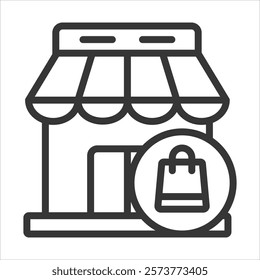 Retail Stores Outline Icon Vector Illustration