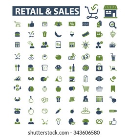 retail, supermarket, sales, shopping  icons, signs vector concept set for infographics, mobile, website, application
