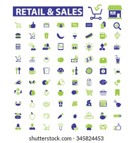 retail, supermarket, sales, shopping  icons, signs vector concept set for infographics, mobile, website, application 