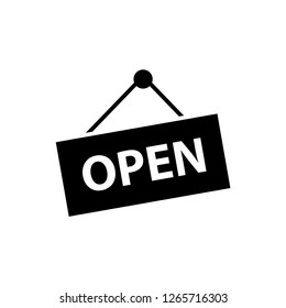retail symbol : open sign vector icon