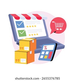 Retail Tech Concept Style illustrations. EPS 10 File  