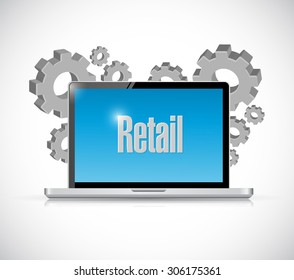 retail tech laptop computer sign concept illustration design graphic