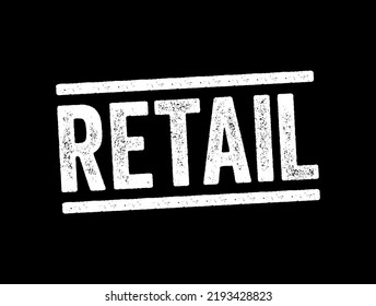 Retail text stamp, business concept background