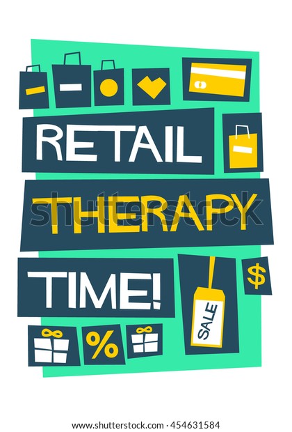 Retail Therapy Time Flat Style Vector Stock Vector (Royalty Free ...