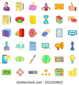Retail trade icons set. Cartoon set of 36 retail trade vector icons for web isolated on white background