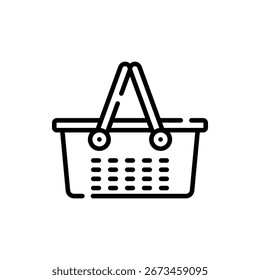 Ilustración vectorial al por menor del bolso de compras con los artículos, ideal para el comercio, venta al por menor, y los temas del consumidor