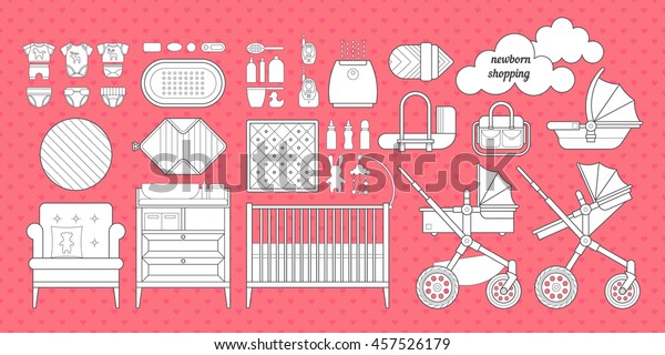 Retail Wholesale Kids Shop Cribs Baby Stock Vector Royalty Free