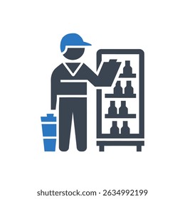 Retail Worker Stocking Icon Isolated On White Background
