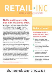 Retail workers association page layout newsletter template