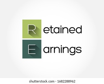 RE - Retained Earnings acronym, business concept background