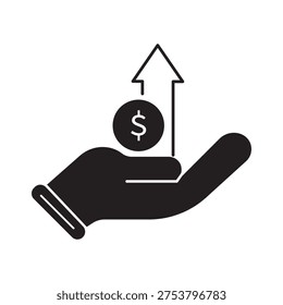 Retained Earnings Icon Glyph Vector Illustration
